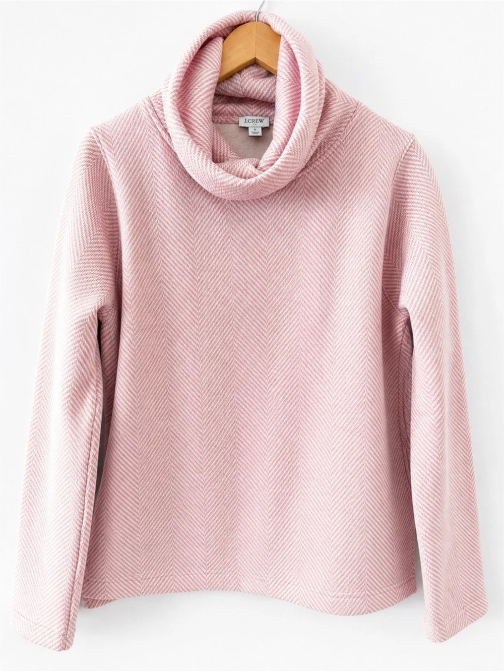J.Crew Herringbone Pink Sweater Size S